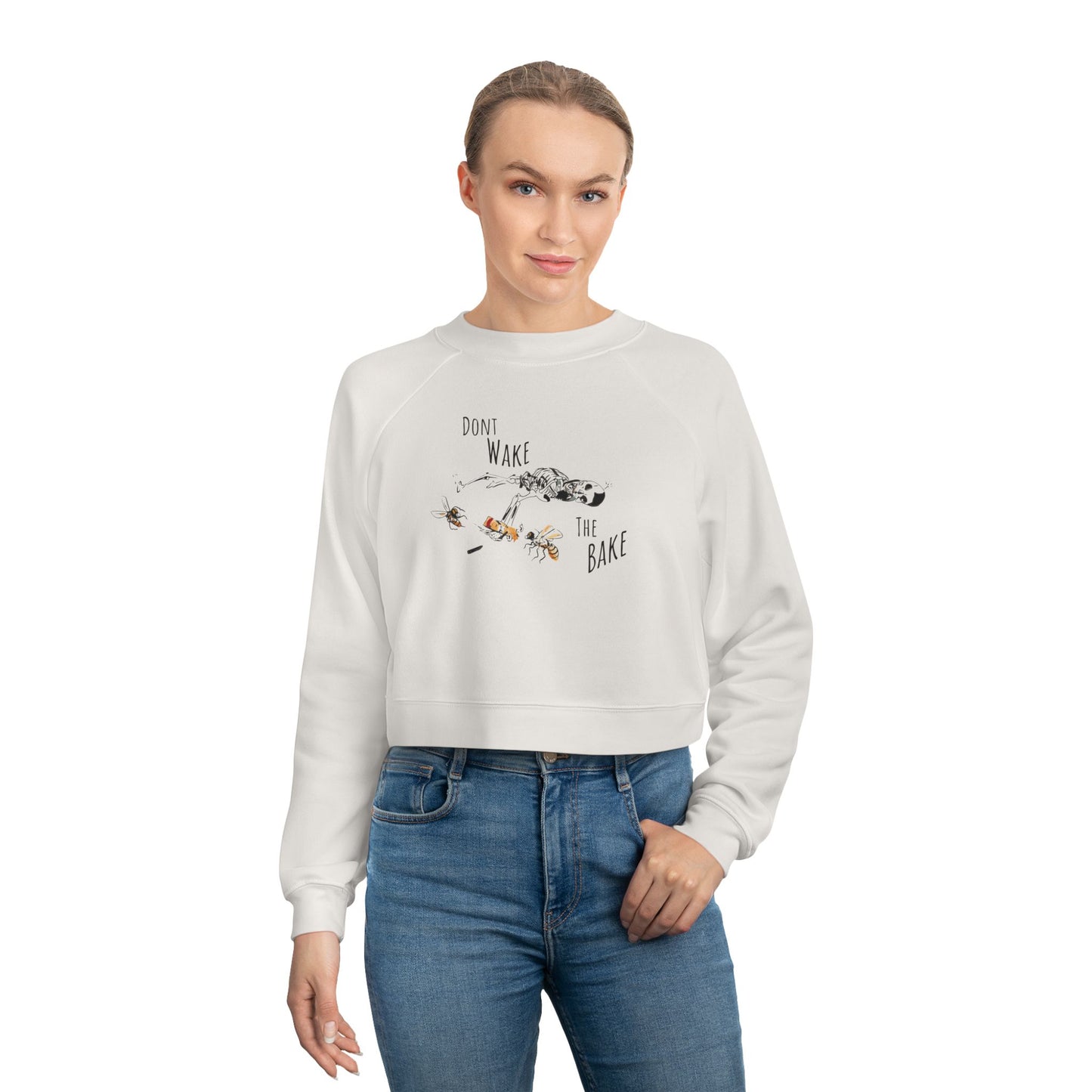 Dont Wake the Bake Women's Cropped Fleece Pullover